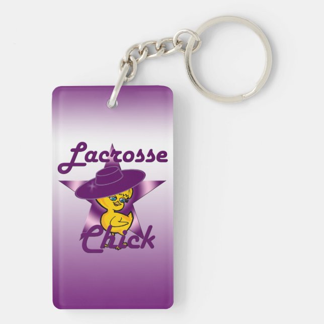 Lacrosse Chick  Keychain (Back)