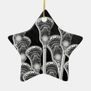 Lacrosse Christmas Ceramic Ornament