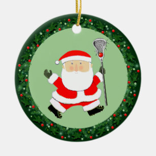 Lacrosse Christmas Collectible Ceramic Ornament