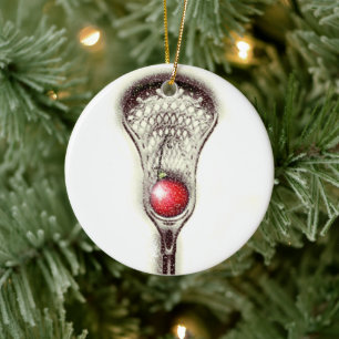 Lacrosse Christmas Collectible Ceramic Ornament