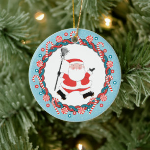 Lacrosse Christmas Collectible Ceramic Ornament