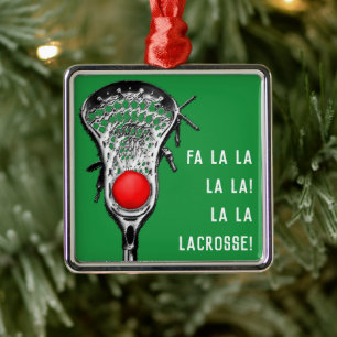 Lacrosse Christmas Collectible Metal Ornament