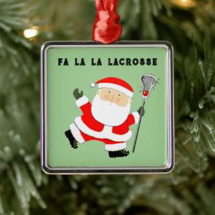 Lacrosse Christmas Collectible Metal Ornament