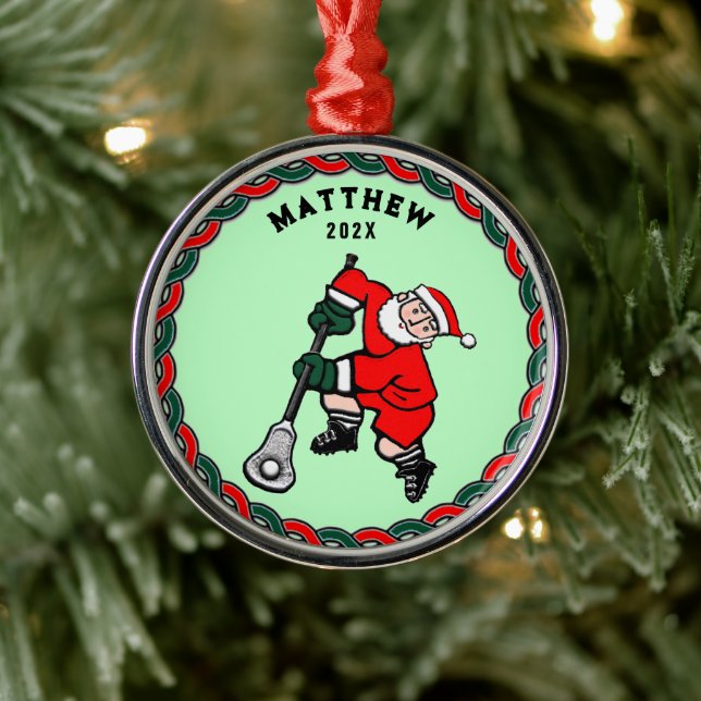 Lacrosse Christmas Collectible Metal Ornament (Tree)
