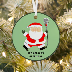 Lacrosse Christmas Collectible Metal Ornament