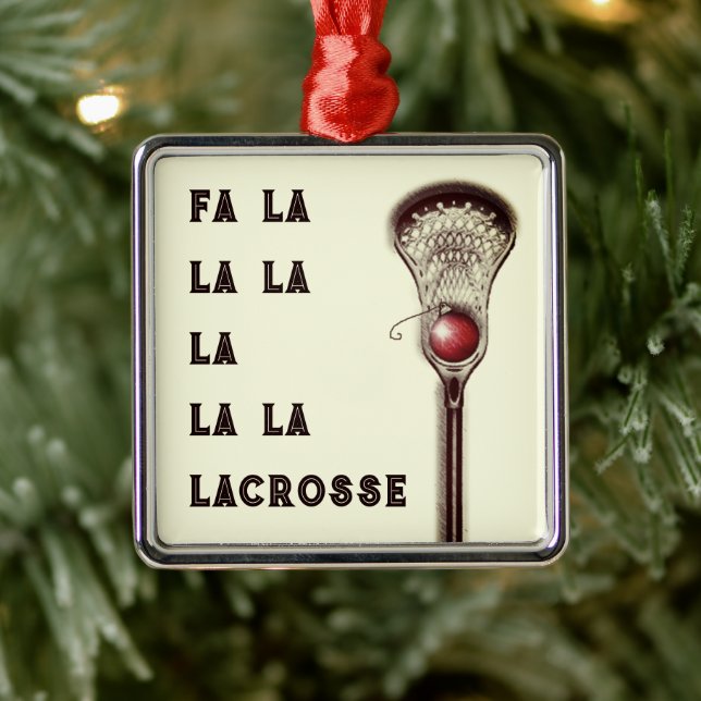 Lacrosse Christmas Collectible Metal Ornament (Tree)