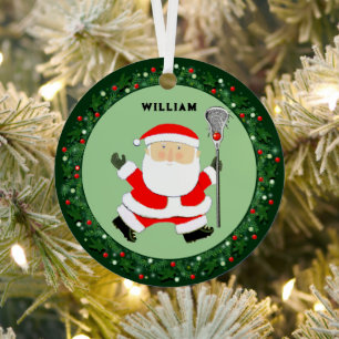 Lacrosse Christmas Collectible Metal Ornament
