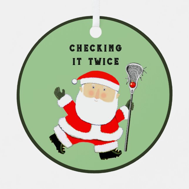 Lacrosse Christmas Collectible Metal Ornament (Front)