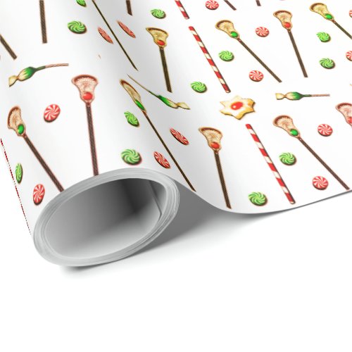 Lacrosse Christmas Gift Wrapping Paper