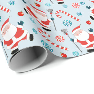Lacrosse Christmas Gift Wrapping Paper
