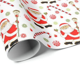 Lacrosse Christmas Gift Wrapping Paper