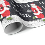 Lacrosse Christmas Holiday Gift Wrapping Paper<br><div class="desc">Funny Christmas gift wrap featuring Santa with a lax stick design and fa-la-la crosse line.</div>