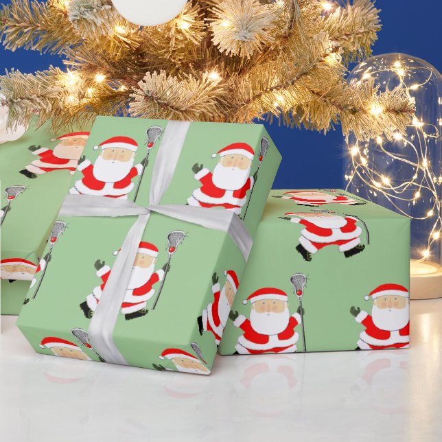 Lacrosse Christmas Holiday Gift Wrapping Paper (Holidays)