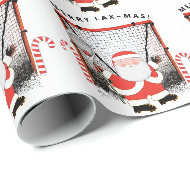 Lacrosse Christmas Holiday Gift Wrapping Paper (Roll Corner)