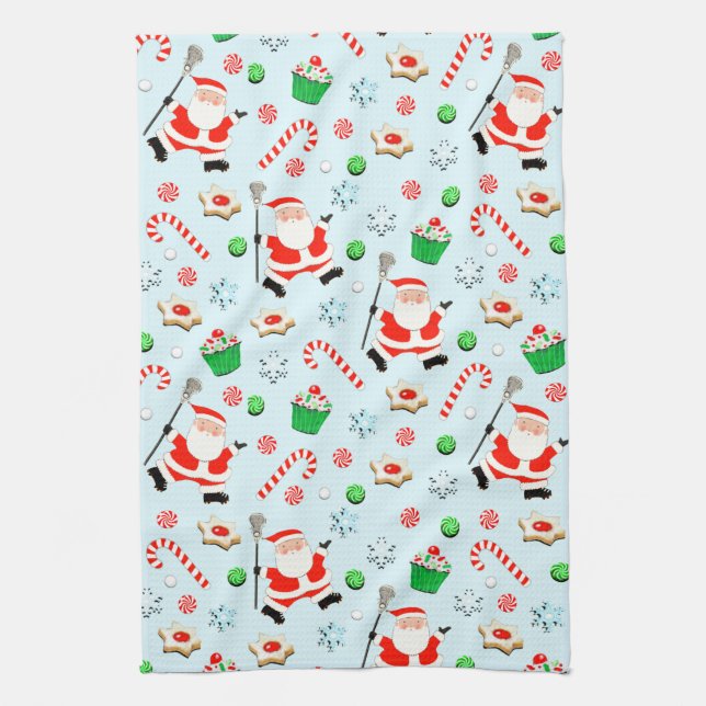 Lacrosse Christmas Holiday Gifts Kitchen Towel (Vertical)