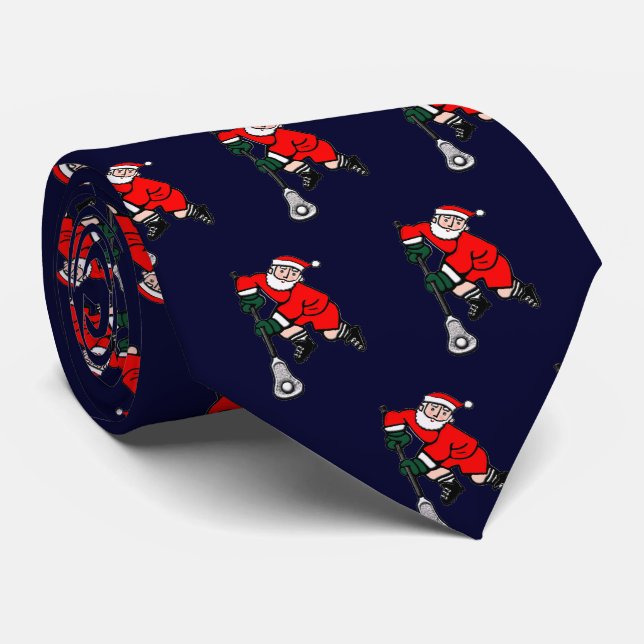 Lacrosse Christmas Holiday Neck Tie (Rolled)