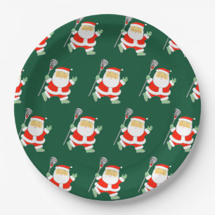 Lacrosse Christmas Holiday Paper Plates