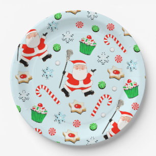 Lacrosse Christmas Holiday Party Paper Plates