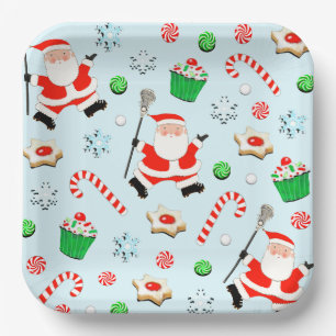 Lacrosse Christmas Holiday Party Paper Plates