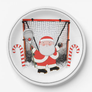 Lacrosse Christmas Holiday Party Paper Plates