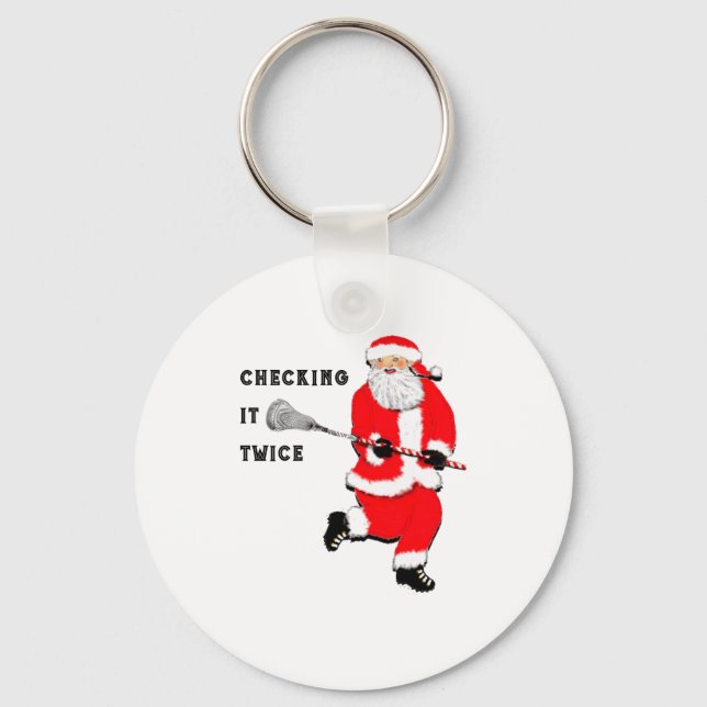 Lacrosse Christmas  Keychain (Front)