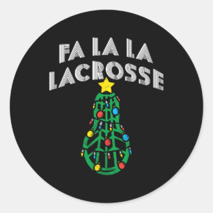 Lacrosse Christmas Pajamas Lacrosse Player Lacross Classic Round Sticker