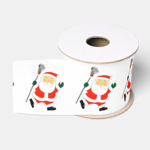 Lacrosse Christmas Satin Ribbon