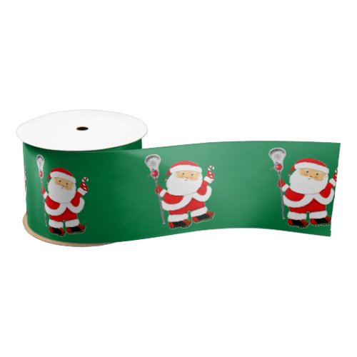 Lacrosse Christmas Satin Ribbon