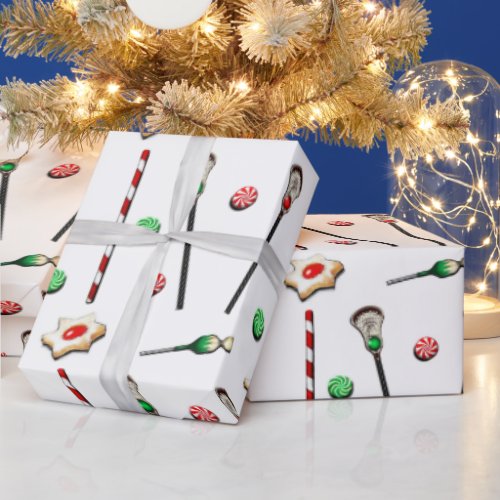 Lacrosse Christmas Wrapping Paper