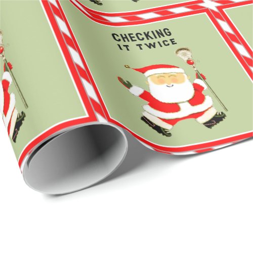 Lacrosse Christmas Wrapping Paper