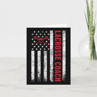 Lacrosse Coach American Flag Lax Lover Lacrosse St Card
