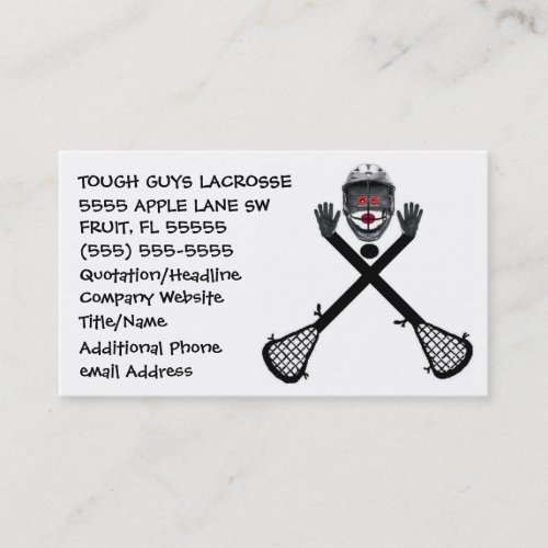 Lacrosse Coach Business Card