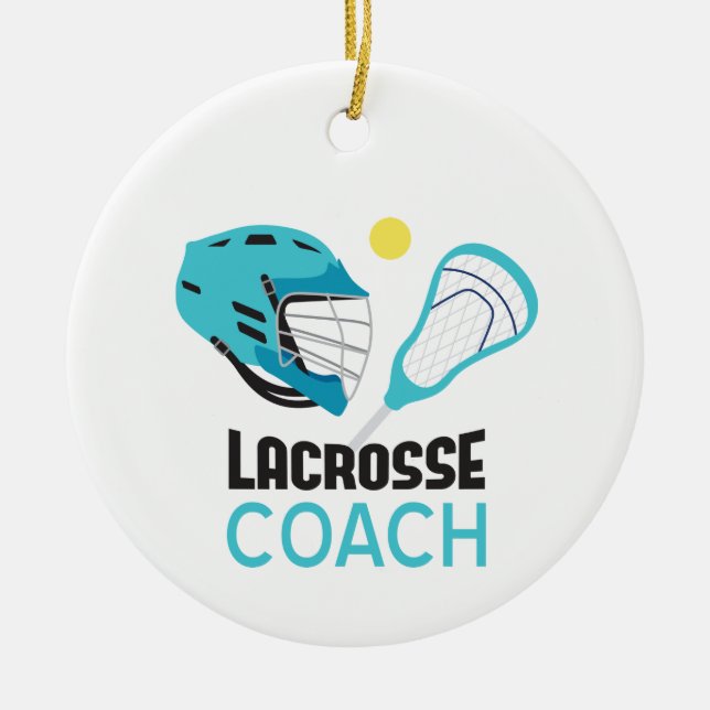 Lacrosse Coach Ceramic Ornament (Front)