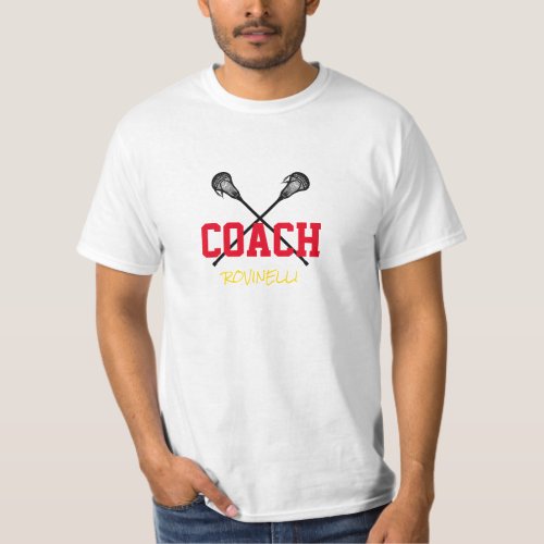 Lacrosse Coach Custom Name Team Colors T_Shirt