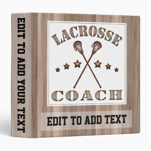 Lacrosse Coach Customizable Vinyl Binder Album