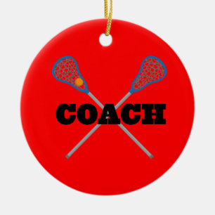 Lacrosse Coach Gift Idea Ceramic Ornament