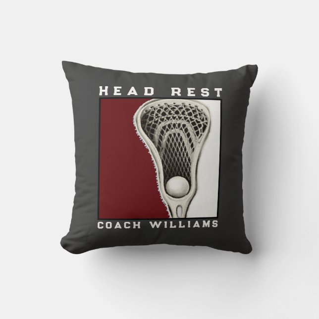 Lacrosse Coach Gift Throw Pillow (Front)