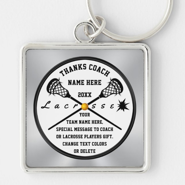 Lacrosse Coach Gifts, Personalized Lacrosse  Keychain (Front)