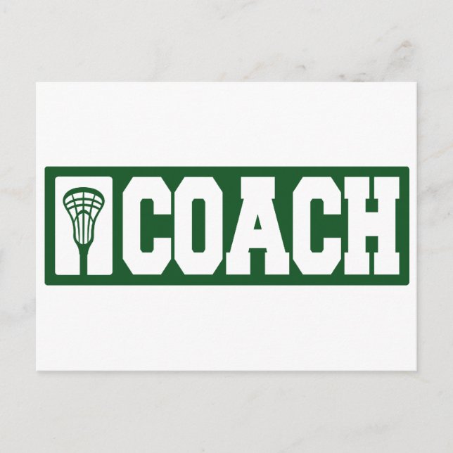 Lacrosse Coach - green Postcard (Front)