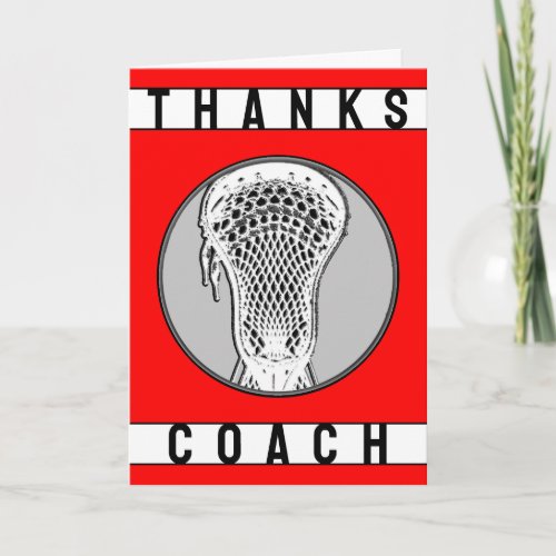 Lacrosse Coach Red Team Thank You Card