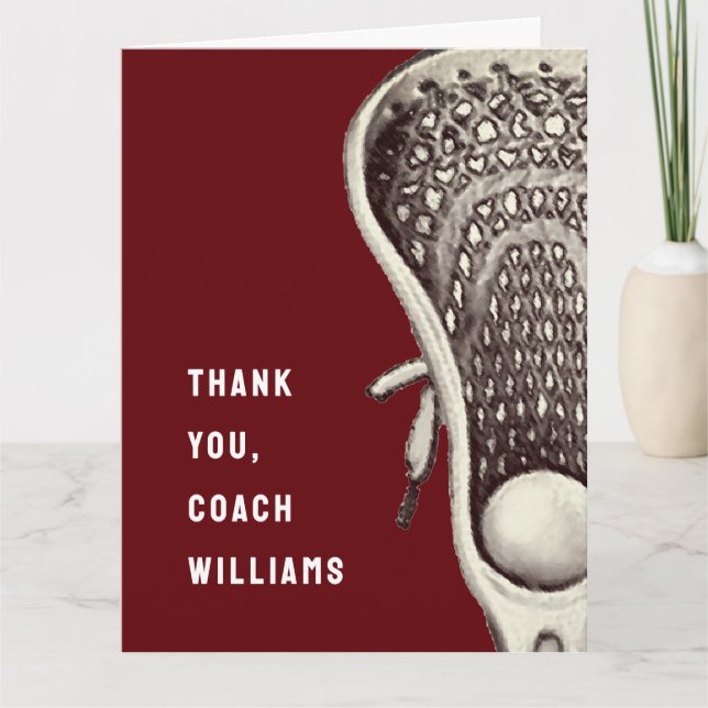 Lacrosse Coach Thank You Card (Front)