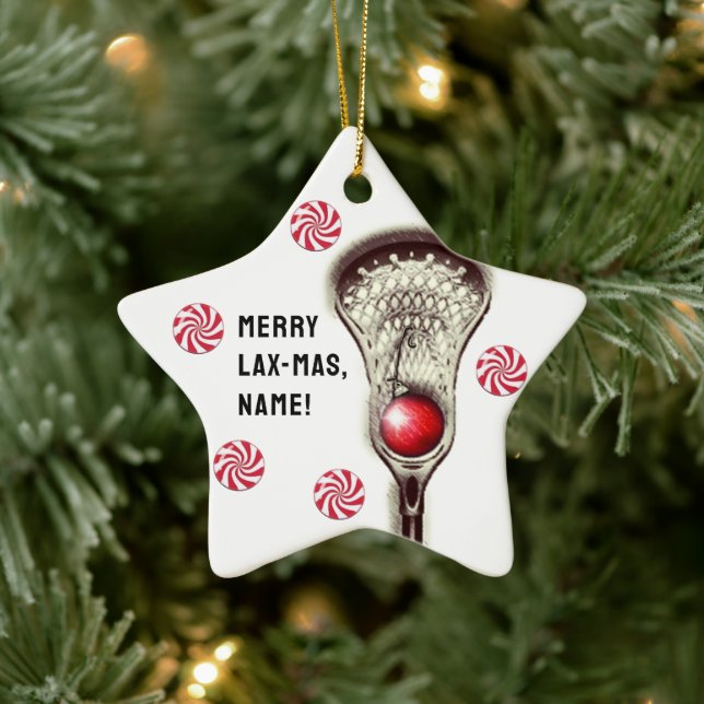 Lacrosse Collectible Ceramic Ornament (Tree)