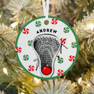 Lacrosse Collectible Metal Ornament
