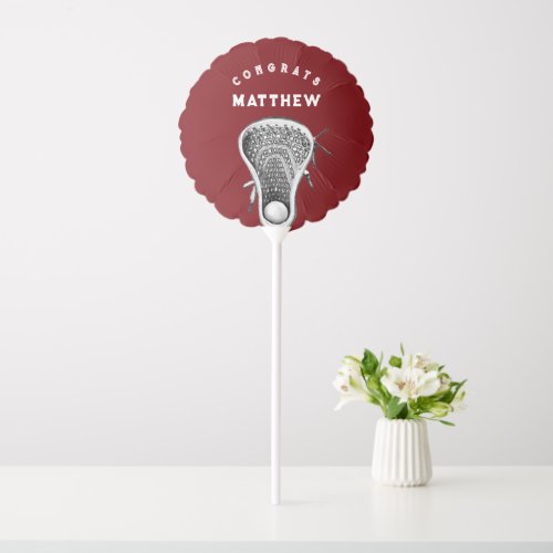 Lacrosse Congrats Maroon Balloon