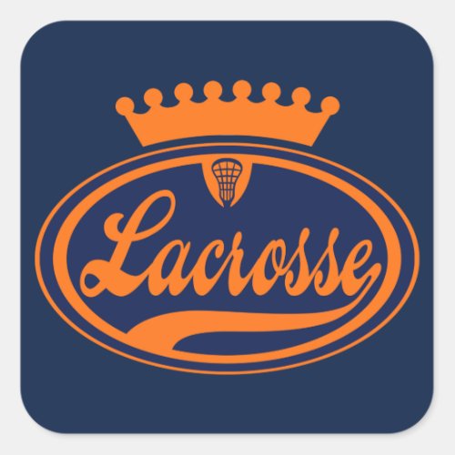 Lacrosse Crown Square Sticker