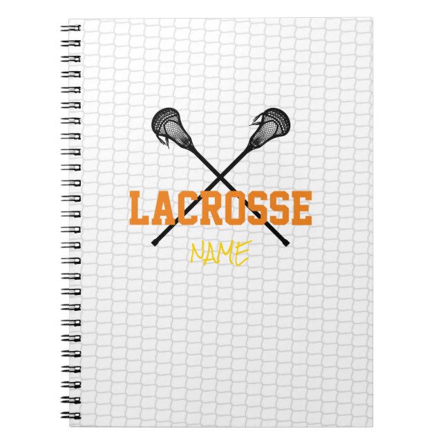 Lacrosse Custom Name Team Colors Notebook (Front)