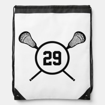 Lacrosse Custom Number Back Pack Drawstring Bag by laxshop at Zazzle