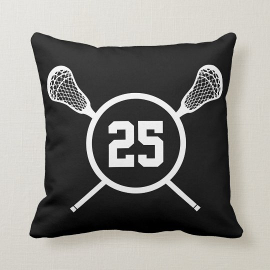 Lacrosse custom number pillow black /white