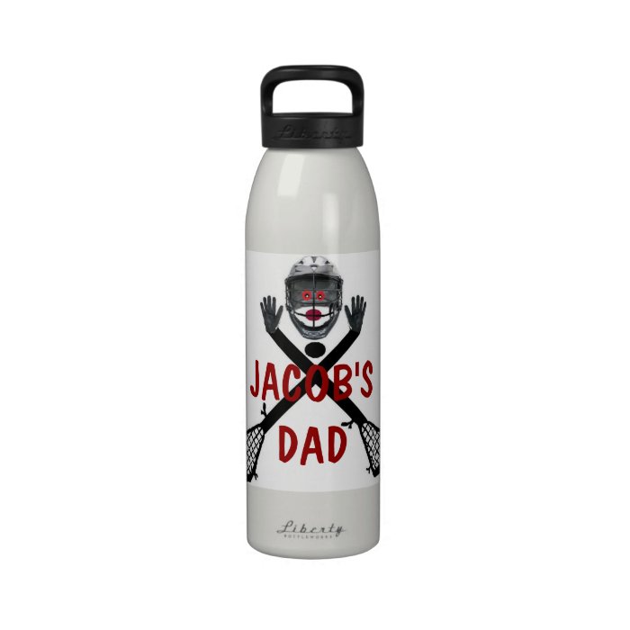 Lacrosse Dad Cartoon Reusable Water Bottle