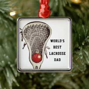Lacrosse Dad Gift Metal Ornament
